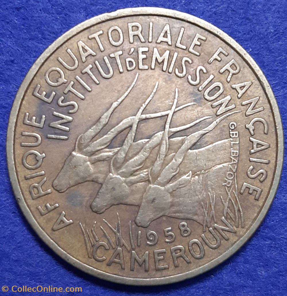 Cameroun - 25 francs 1958 monnaies monde cameroun 25 francs 1958