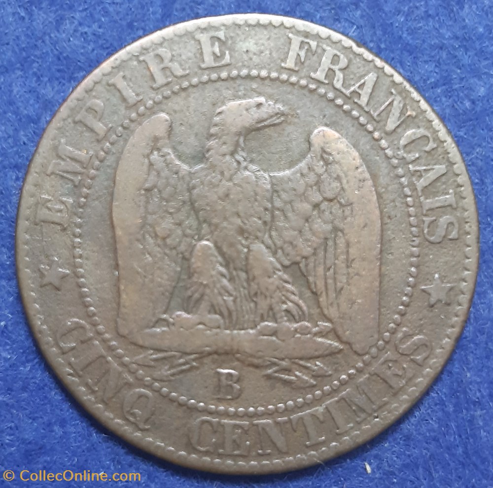 1854 B - 5 centimes monnaies monde france 1854 b 5 centimes