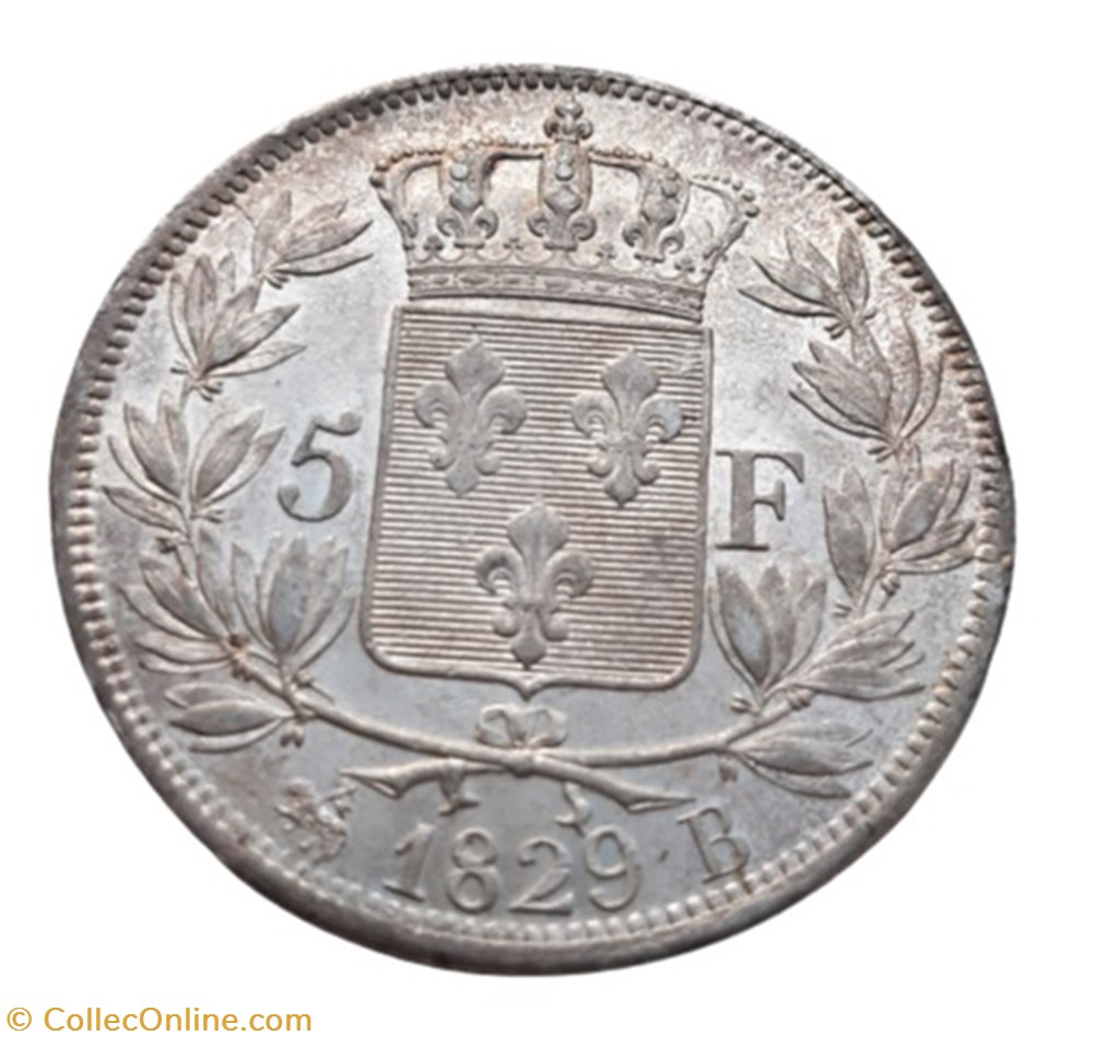 monnaies monde france 1829 5 francs