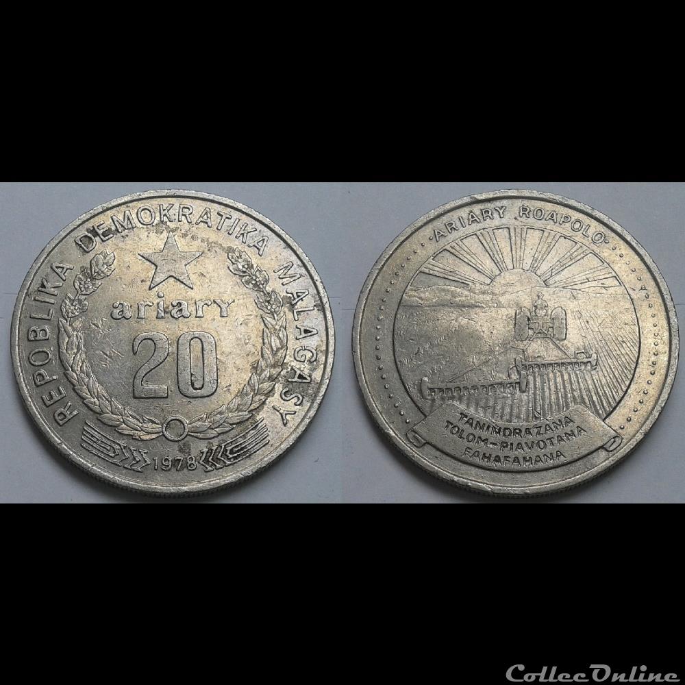 Madagascar - 20 ariary 1978 monnaie monde madagascar 20 ariary 1978