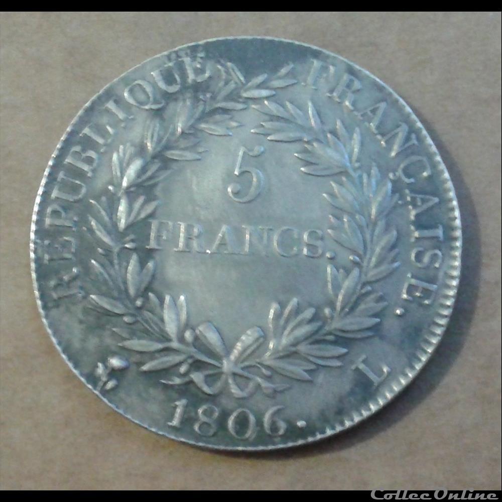 monnaies monde france 1806 l 5 francs