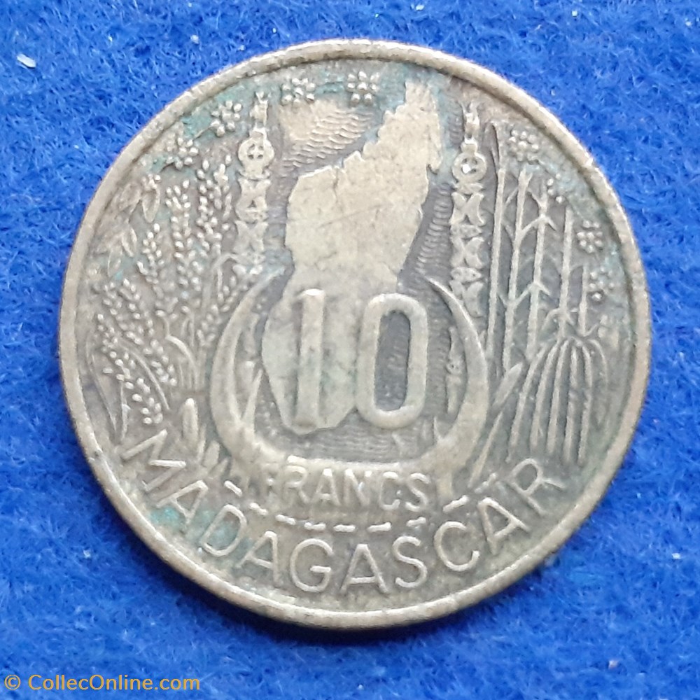 Madagascar - 10 francs 1953 monnaies colonies francaises madagascar 10 francs 1953