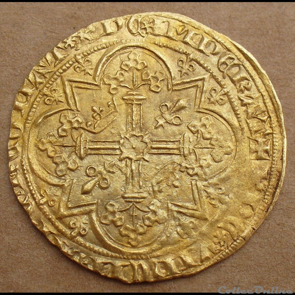 monnaies europe medievale france royales charles v franc or a pied