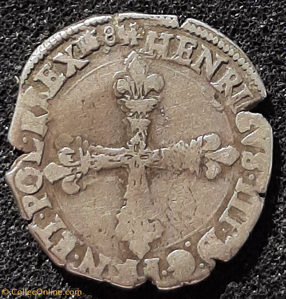 1584 F - 1/4 écu croix de face - Henri III monnaies france royales 1584 f 1 4 ecu croix de face henri iii