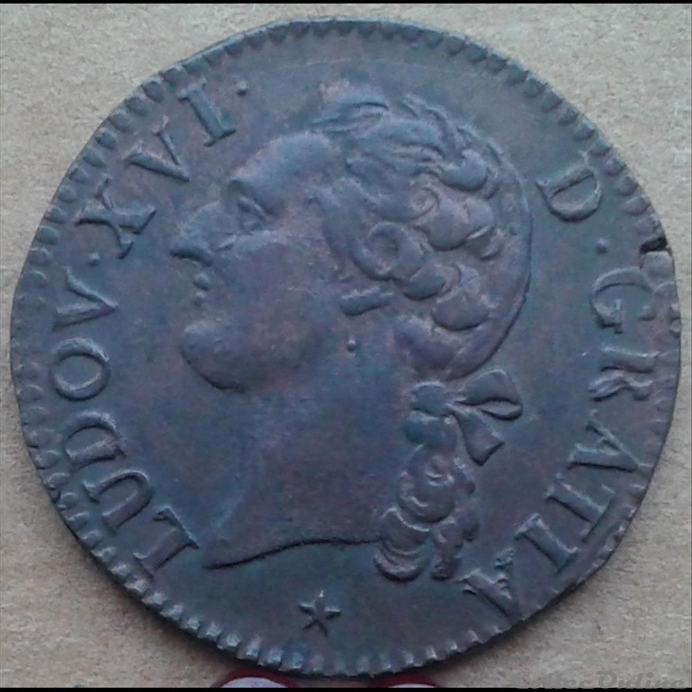 1789 W - 1/2 sol à l'écu - Louis XVI monnaies france royales 1789 w 1 2 sol a ecu louis xvi