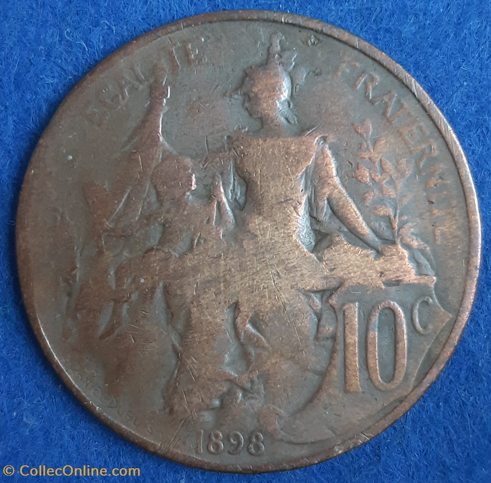 1898 - 10 centimes monnaies monde france 1898 10 centimes