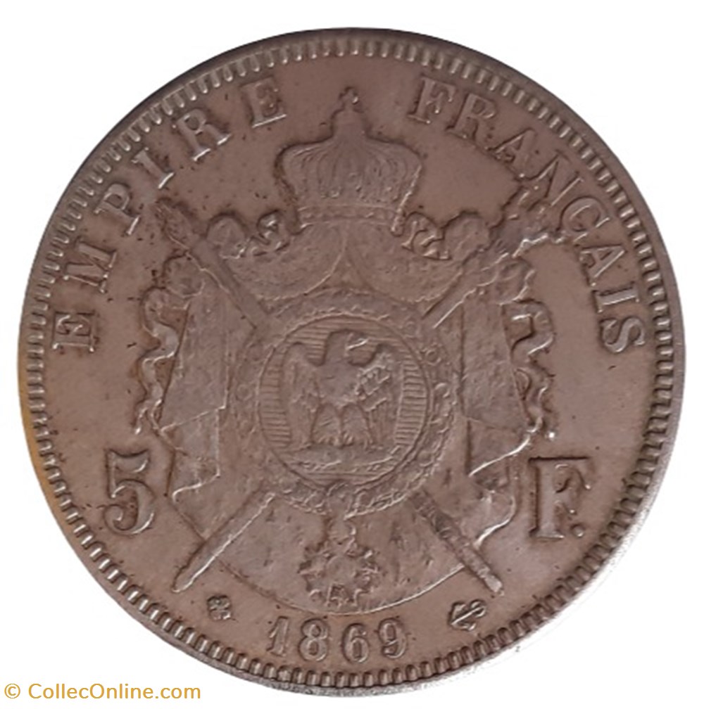 1869 BB - 5 francs - FAUX monnaies monde france 1869 bb 5 francs faux