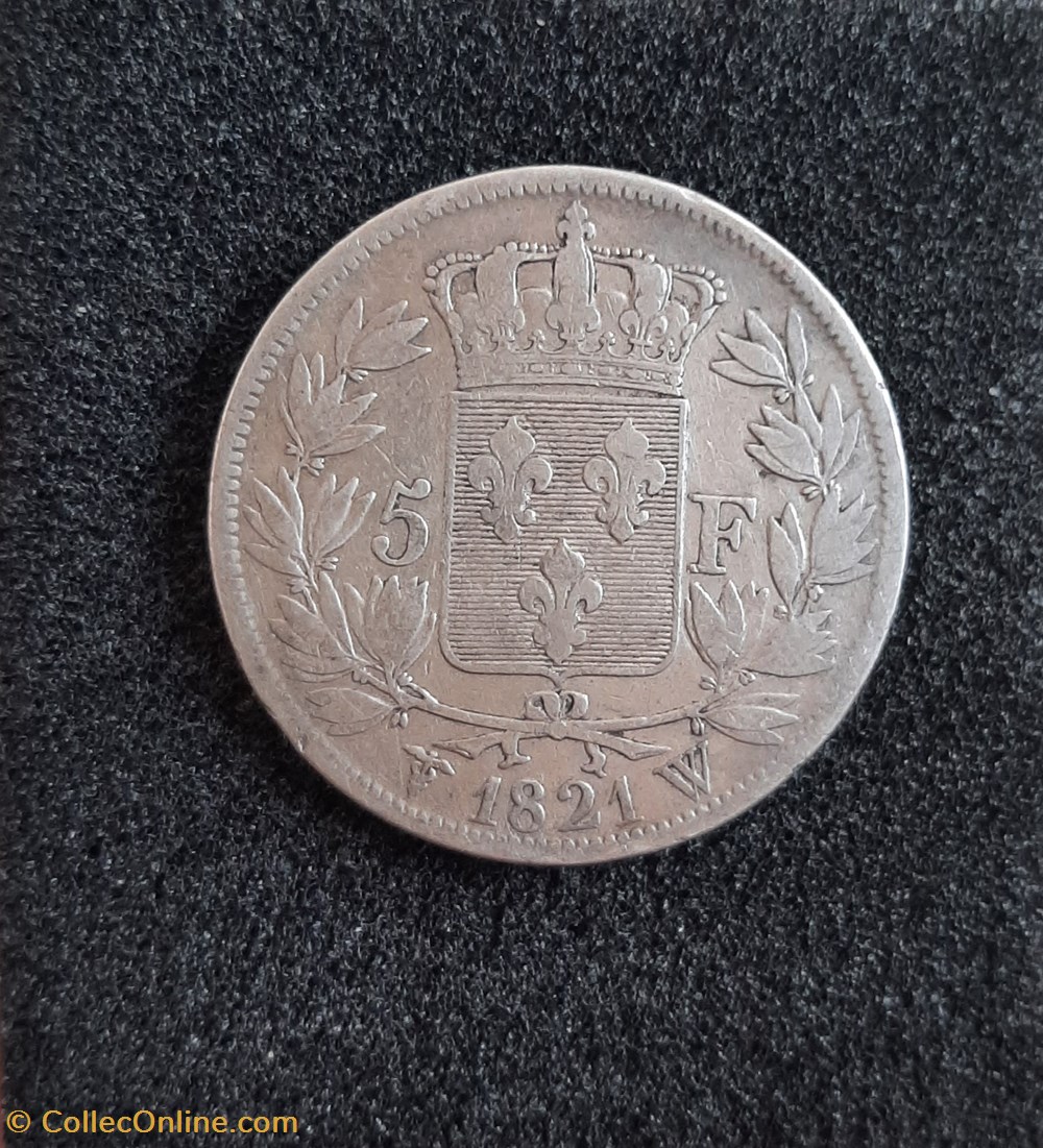 1821 W - 5 Francs monnaies monde france 1821 w 5 francs
