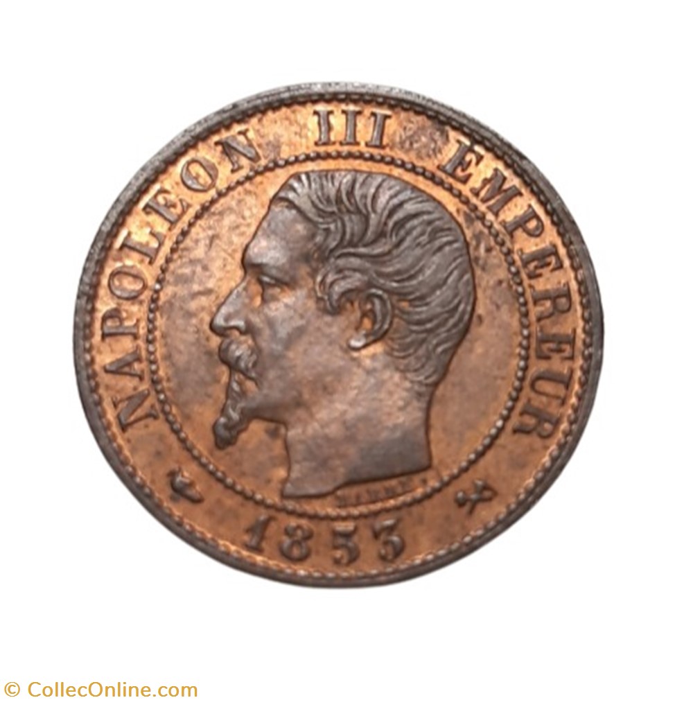 1853 - 1 centime monnaies monde france 1853 1 centime