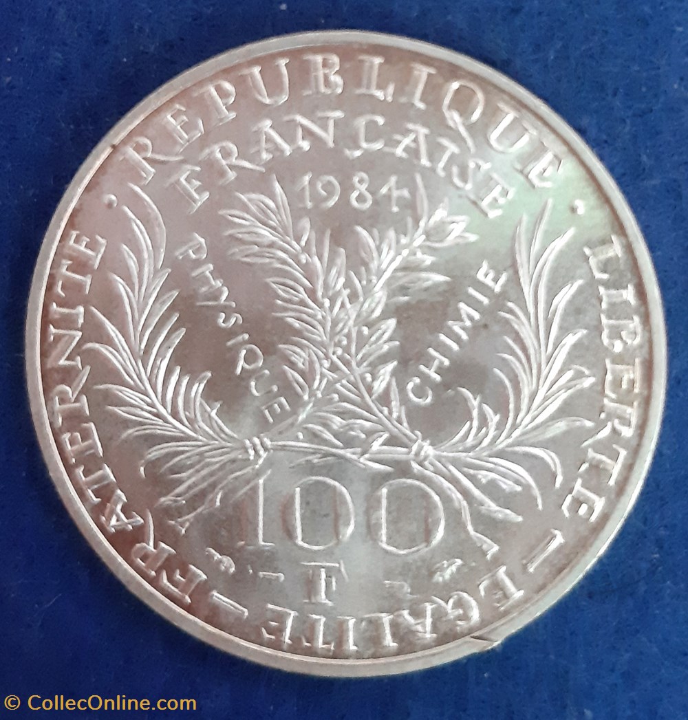 1984 - 100 francs commémorative monnaies monde france 1984 100 francs commemorative