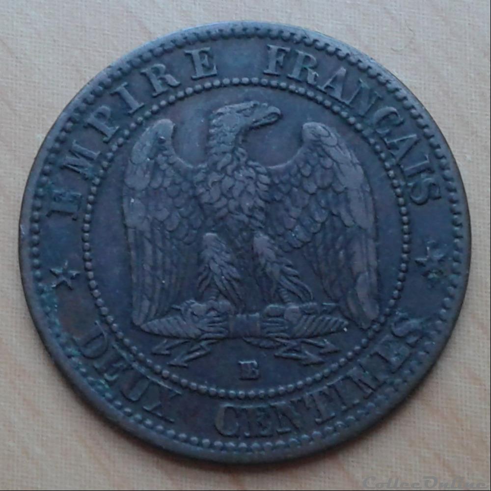 1861 BB - 2 centimes - buste provisoire monnaies france a modernes 1861 bb 2 centimes buste provisoire