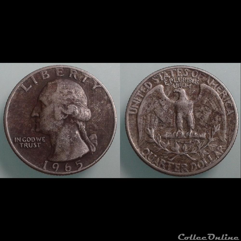 USA - quarter dollar 1965 monnaie monde etat uni usa quarter dollar 1965