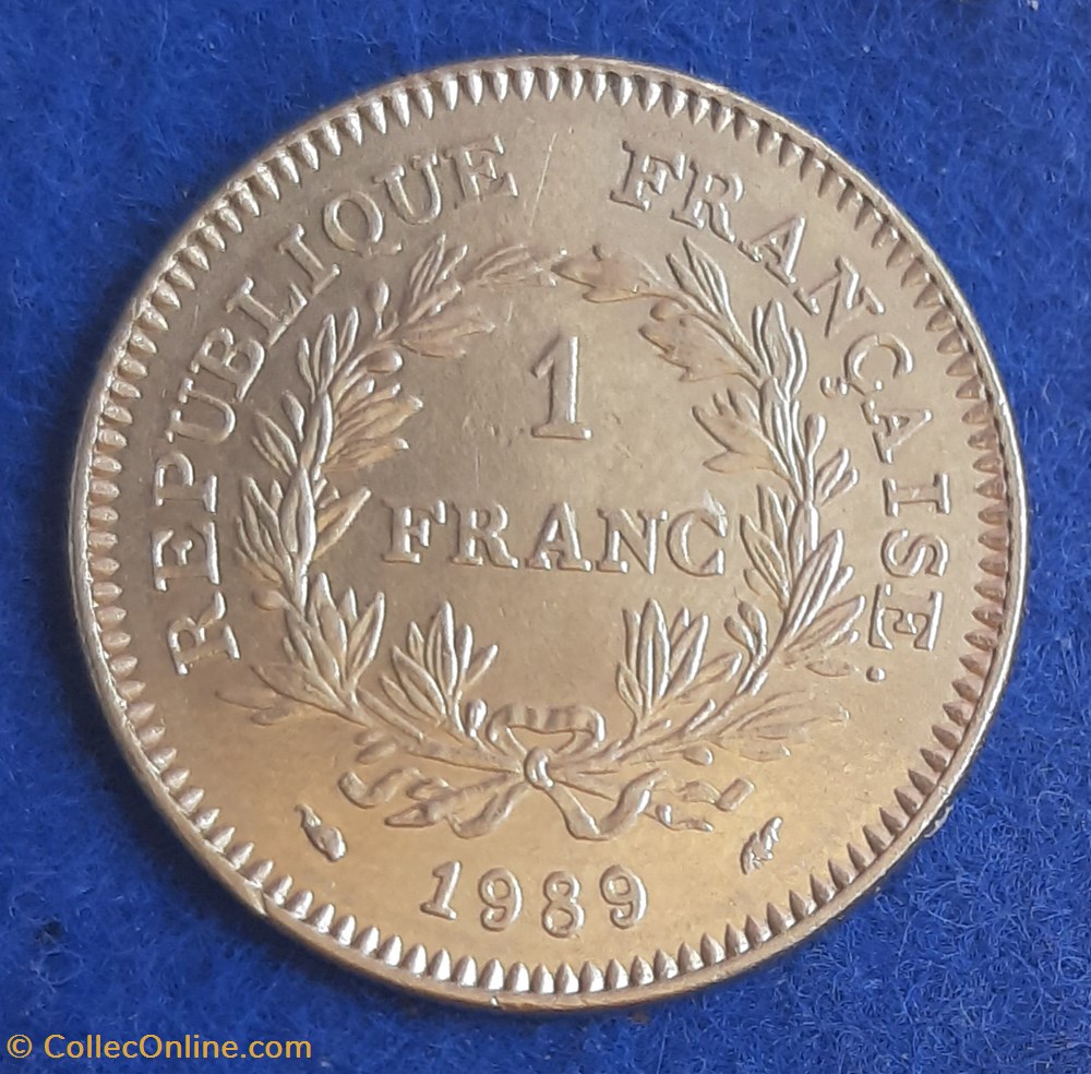 1989 - 1 franc commémorative monnaies monde france 1989 1 franc commemorative