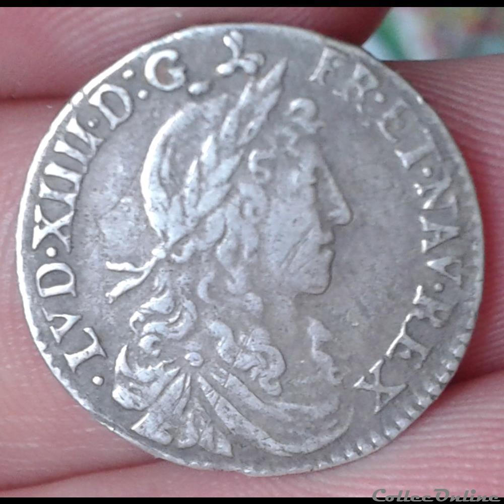 1661 - douzième d'écu au buste juvénile monnaies europe medievale france royales 1661 douzieme ecu au buste juvenile