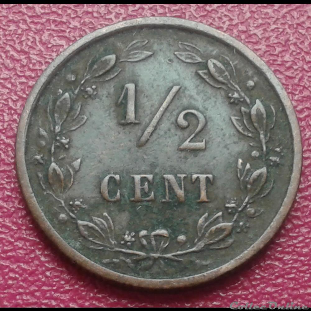 PAYS-BAS - 1/2 cent 1883 monnaie monde pays bas 1 2 cent 1883