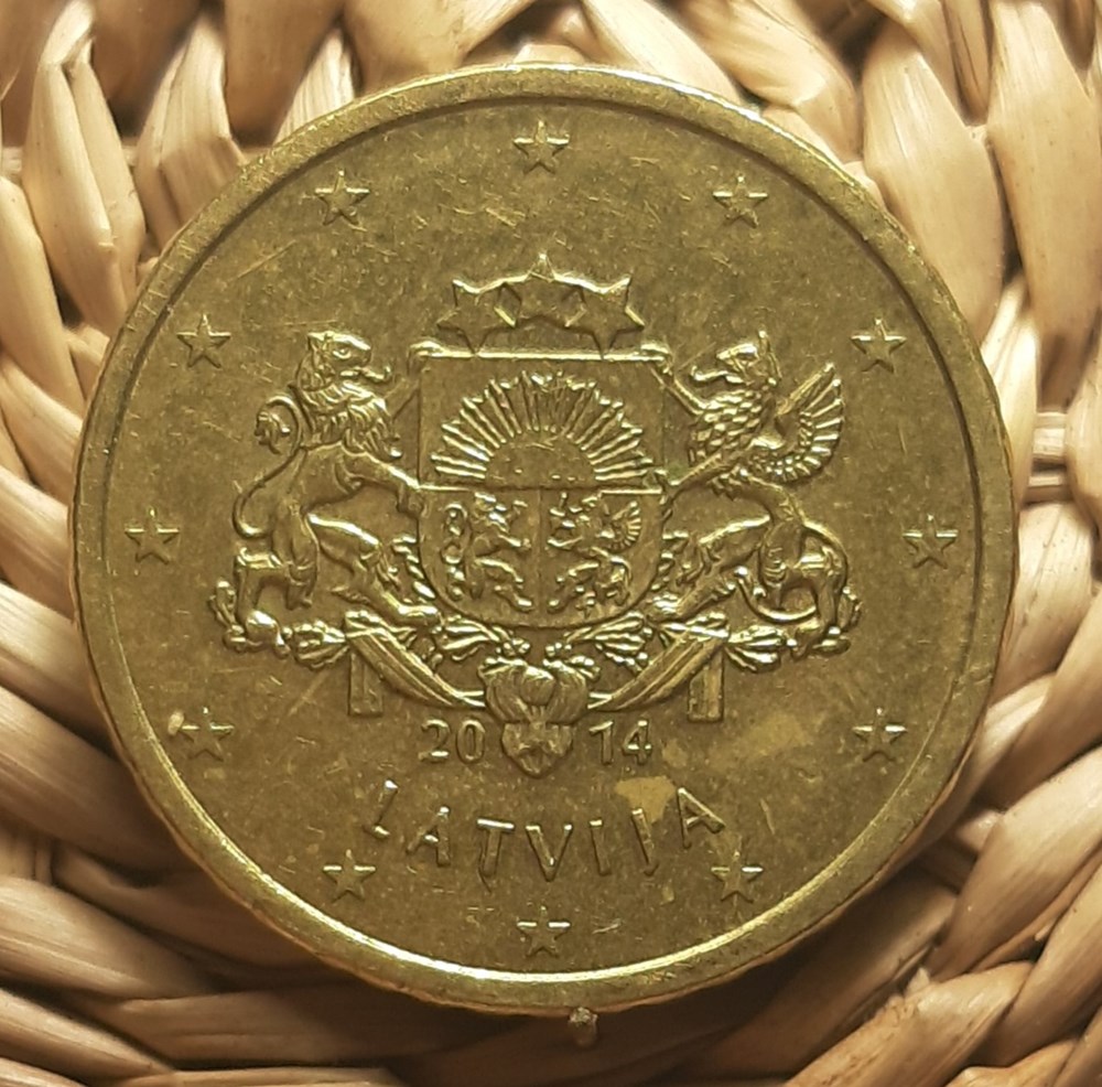 Lettonie – 50 cents 2014 monnaies euros a lettonie 50 cents 2014