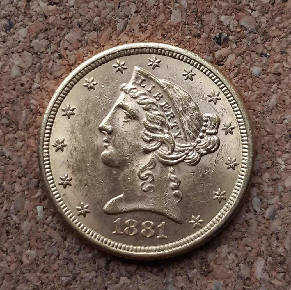 USA - 5 dollars or 1881 monnaies monde etats unis usa 5 dollars or 1881