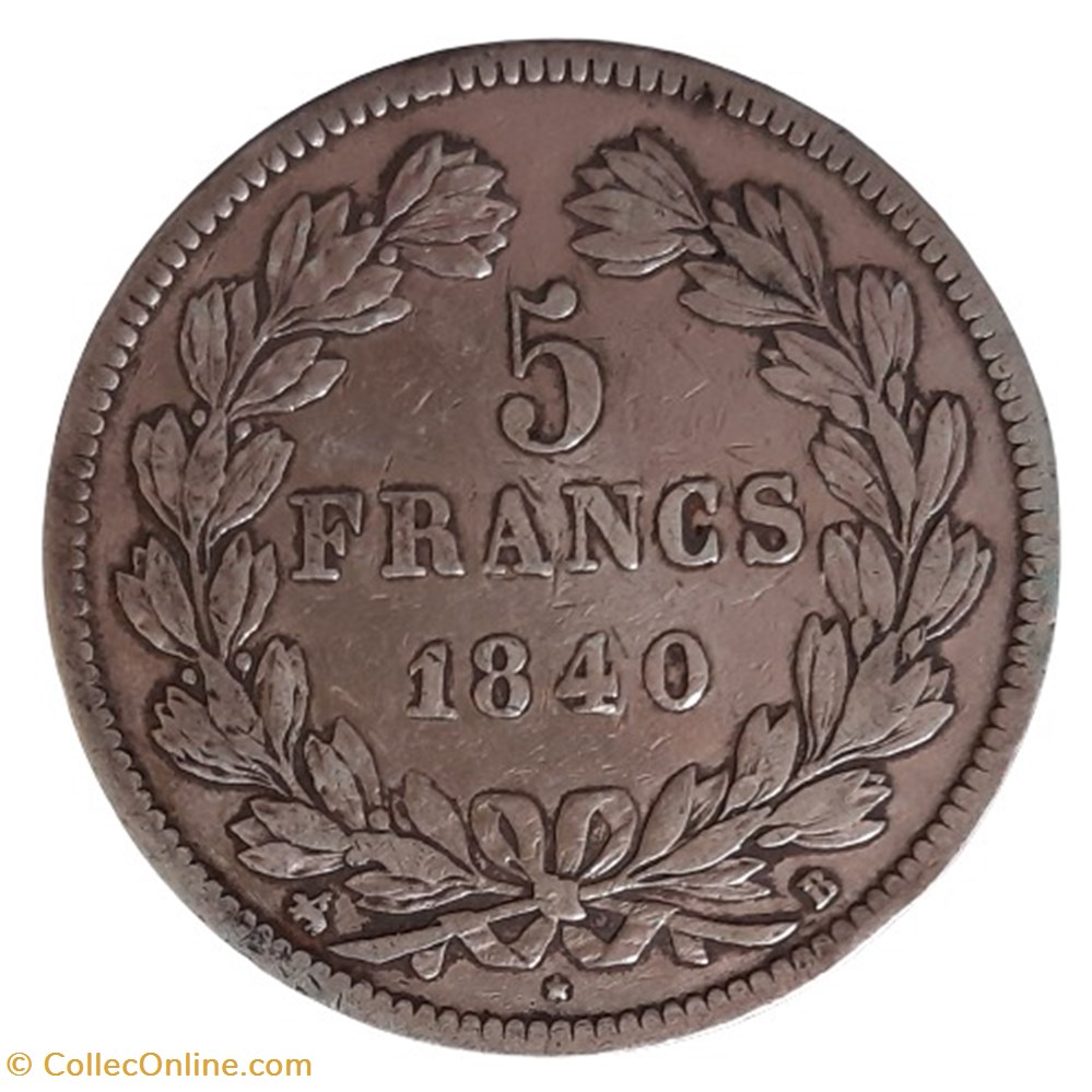 1840 B - 5 francs monnaies monde france 1840 b 5 francs