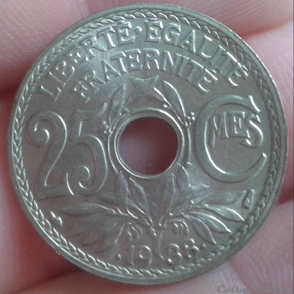 1938 - 25 centimes monnaies monde france 1938 25 centimes