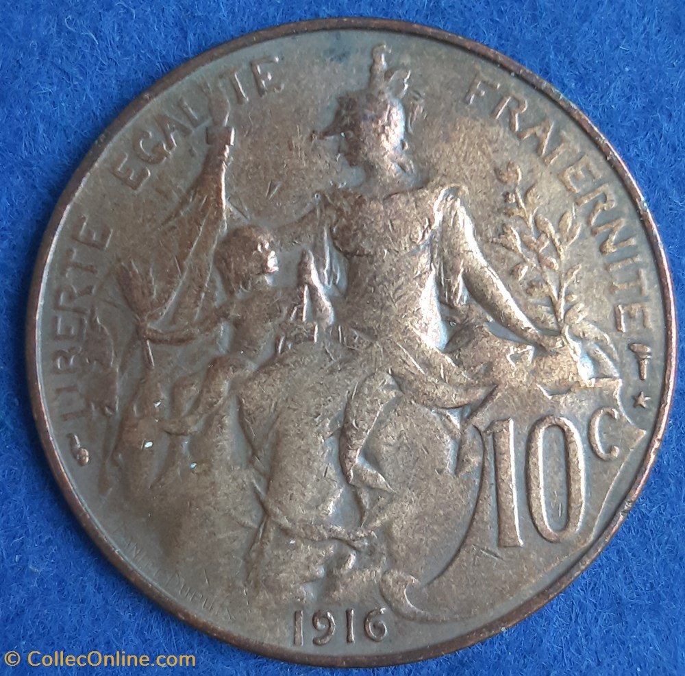 1916* - 10 centimes monnaies monde france 1916 10 centimes