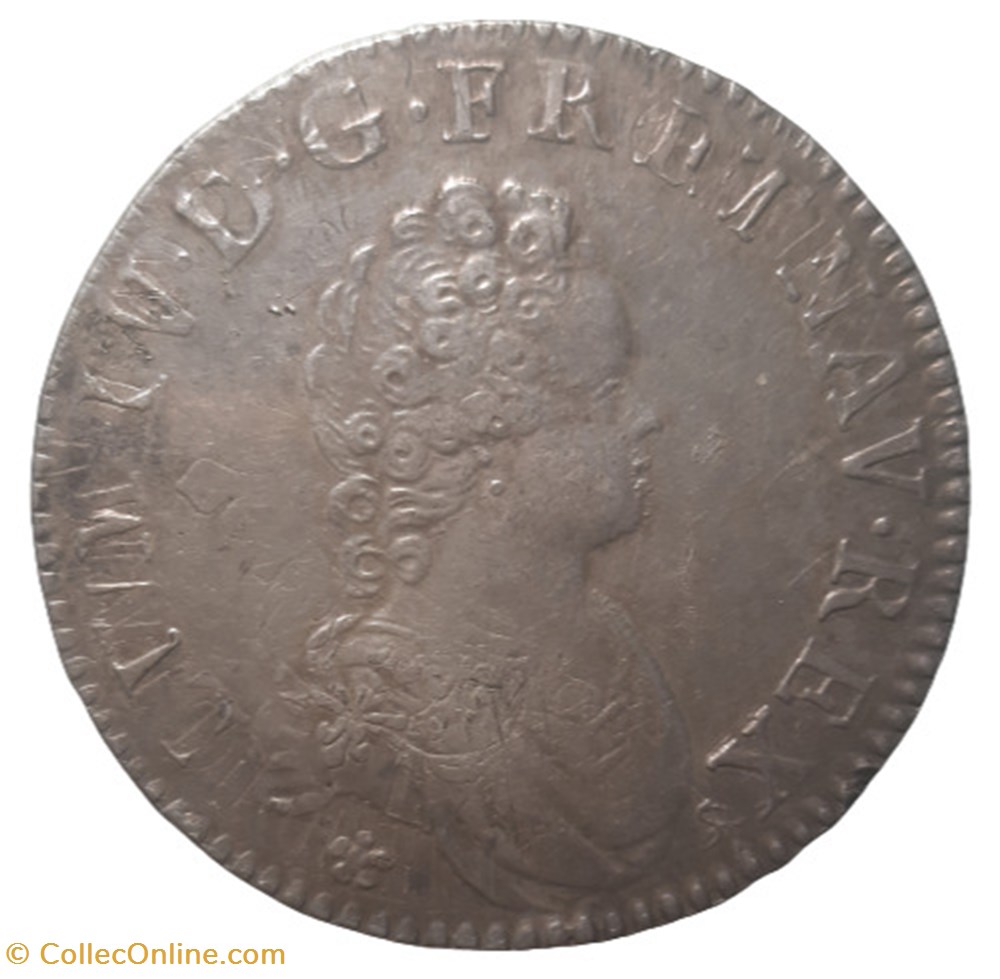 monnaies europe medievale france royales 1716 ecu vertugadin rf