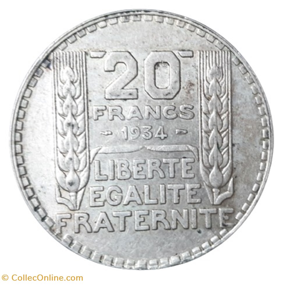 monnaies monde france 1934 20 francs