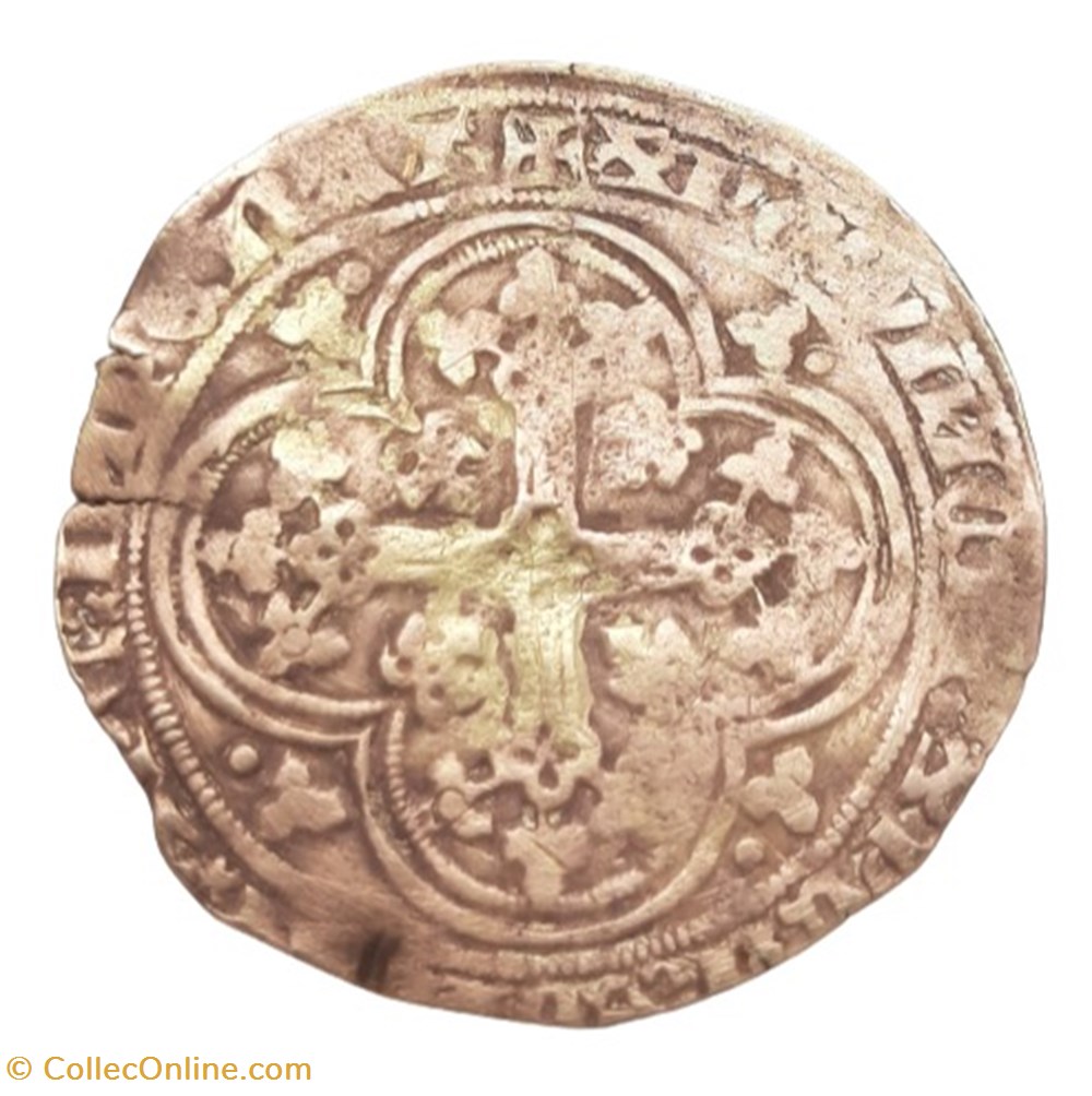 1350-1364 - Jean II le Bon - Écu d'or à la chaise - Faux pour servir monnaies europe medievale france royales 1350 1364 jean ii le bon ecu or a la chaise faux pour servir