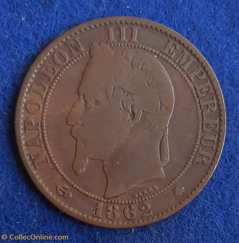 1862 A - 5 centimes monnaies monde france 1862 a 5 centimes