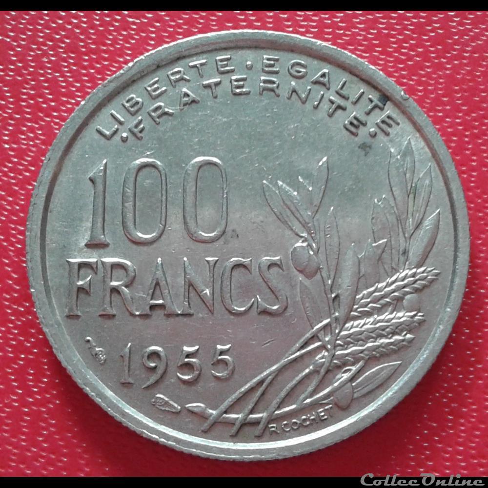 monnaies france modernes 1955 100 francs ruban etroit