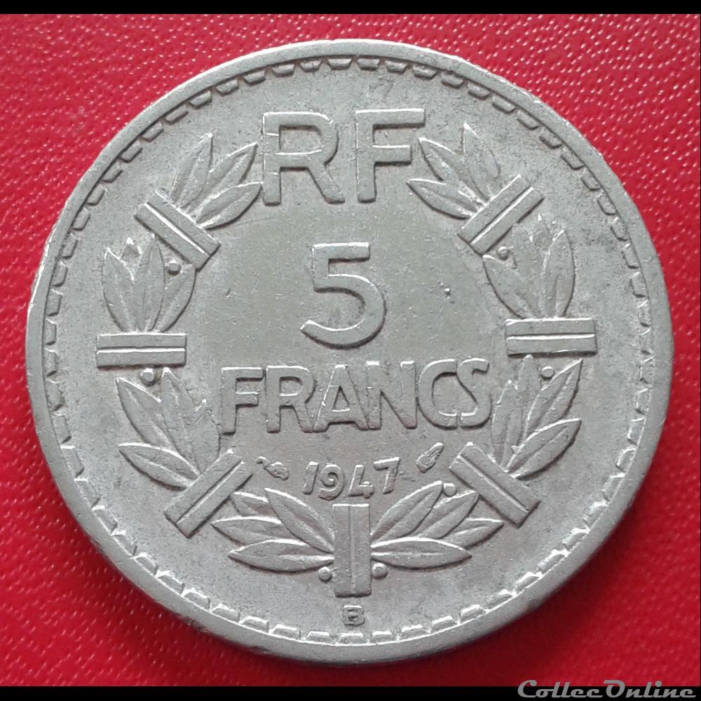 monnaies monde france 1947 b 5 francs alu 9 ouvert
