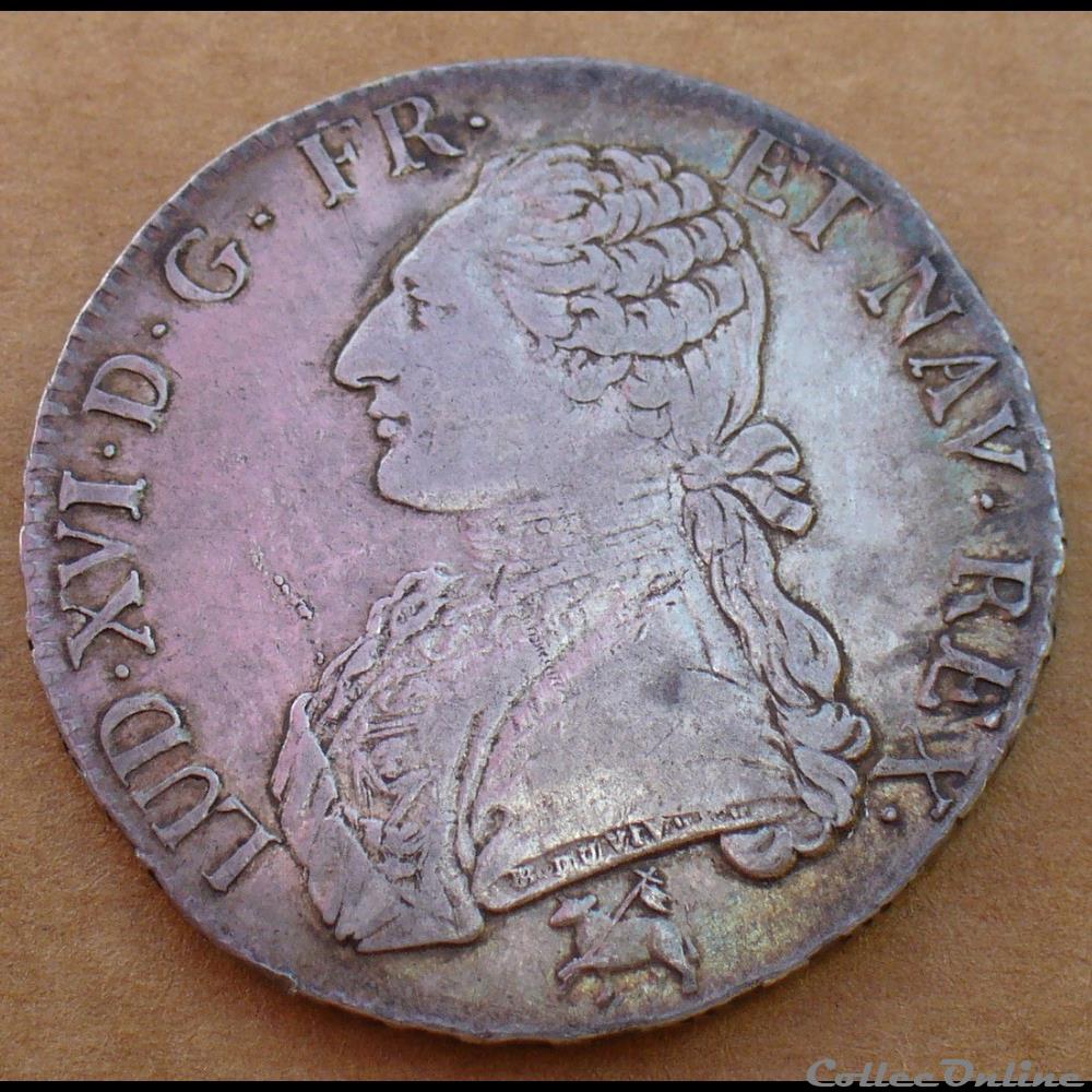 monnaies europe medievale france royales 1790 ecu au buste habille