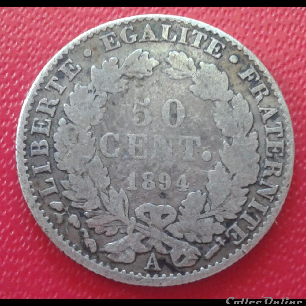 1894 A - 50 centimes monnaies monde france 1894 a 50 centimes