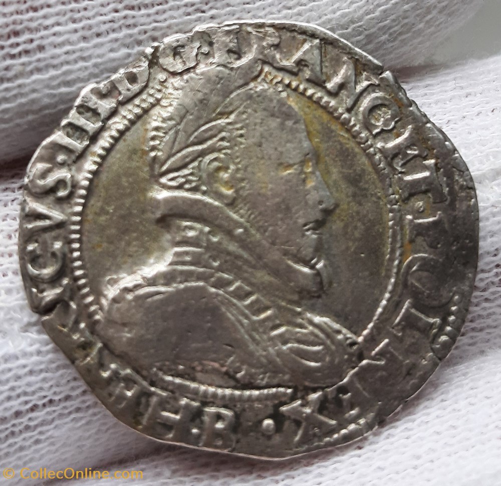 monnaies europe medievale france royales 1577 1 2 franc au col plat 2eme type