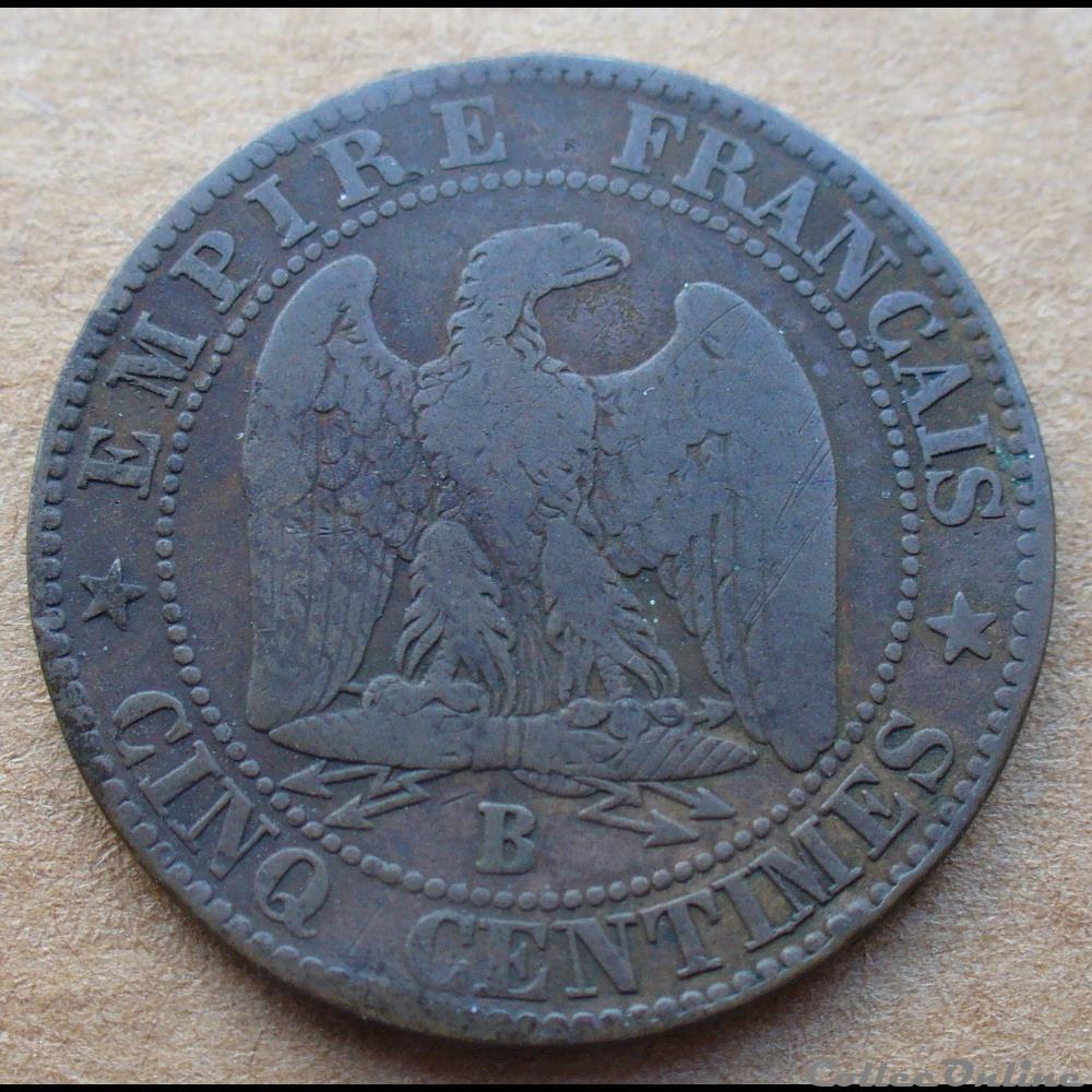 1853 - 5 centimes monnaies monde france 1853 5 centimes