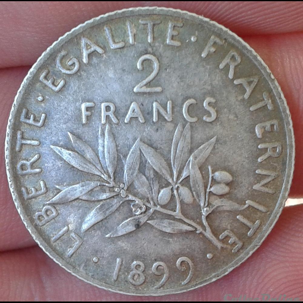 1899 - 2 francs monnaies monde france 1899 2 francs