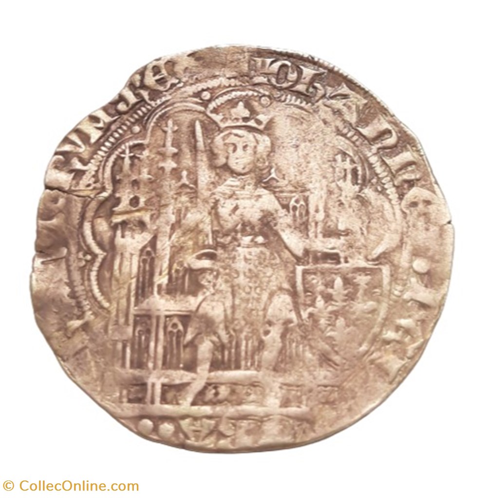 1350-1364 - Jean II le Bon - Écu d'or à la chaise - Faux pour servir monnaies europe medievale france royales 1350 1364 jean ii le bon ecu or a la chaise faux pour servir