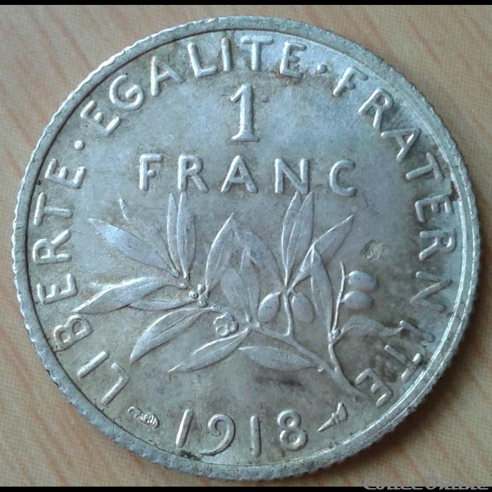 1918 - 1 franc monnaies france modernes 1918 1 franc