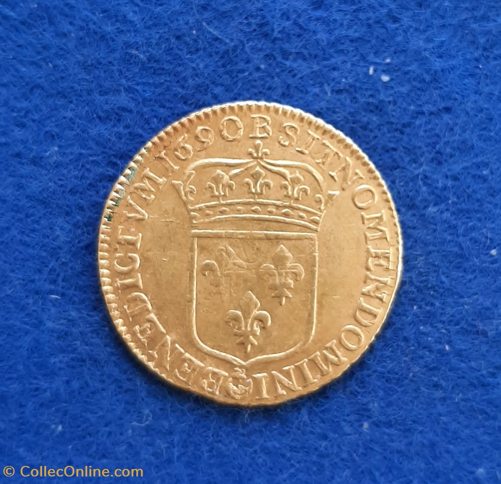 1690 - Louis d'or à l'écu monnaies monde france 1690 louis or a ecu