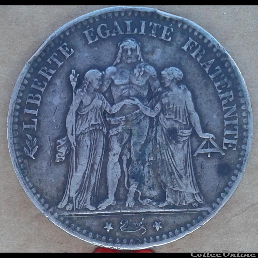 1877 A - 5 Francs monnaies france 1877 a 5 francs