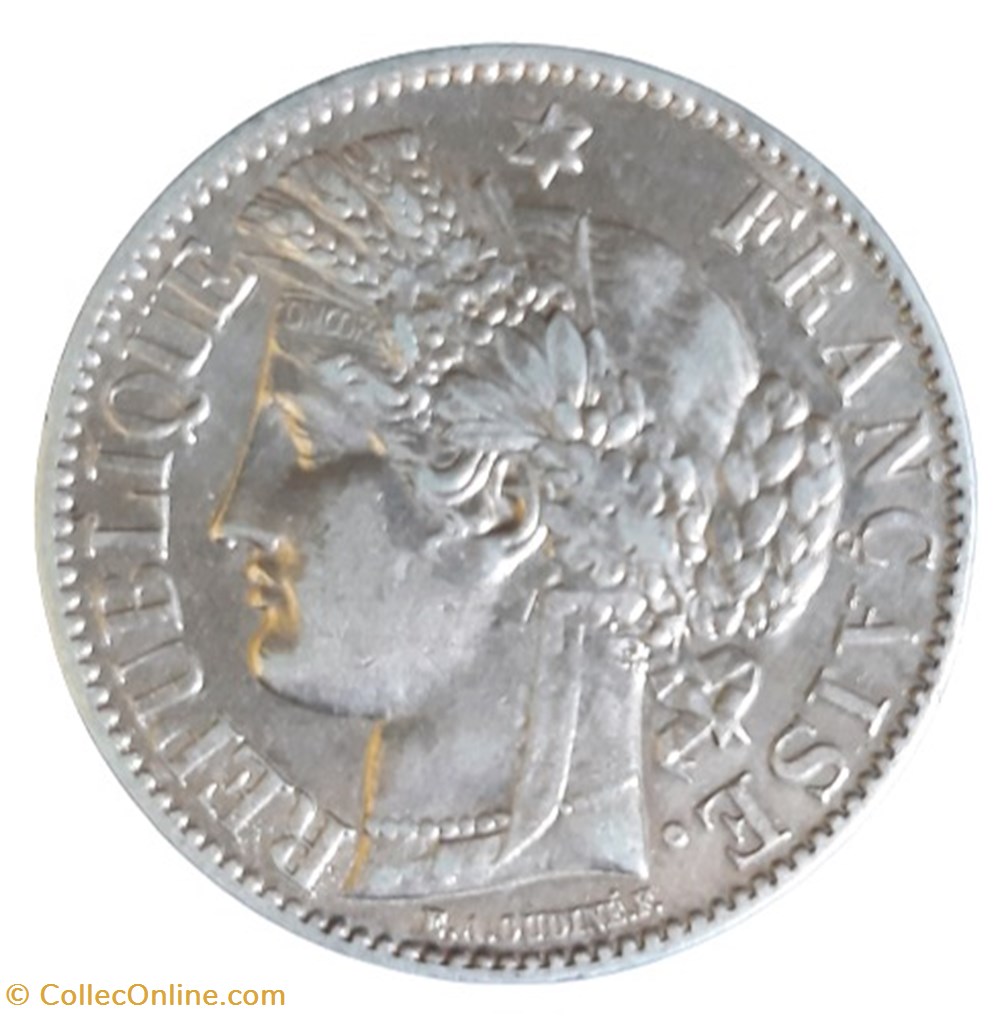 1887 A - 2 francs monnaies monde france 1887 a 2 francs