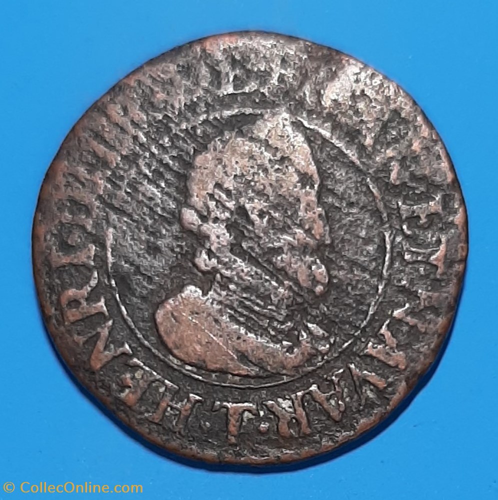 1610 T - Double tournois monnaie 1610 t double tournois