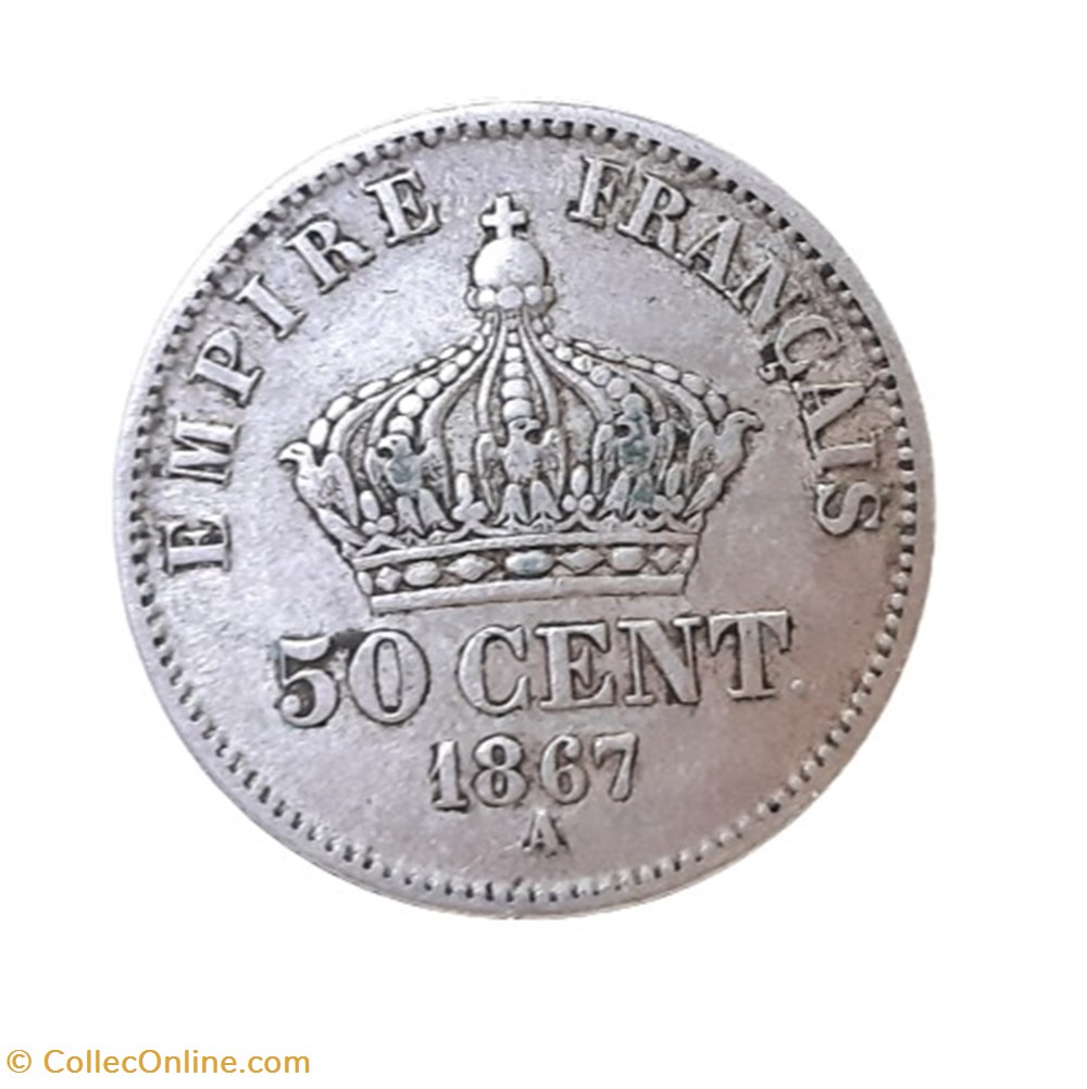 1867 A - 50 centimes monnaies monde france 1867 a 50 centimes
