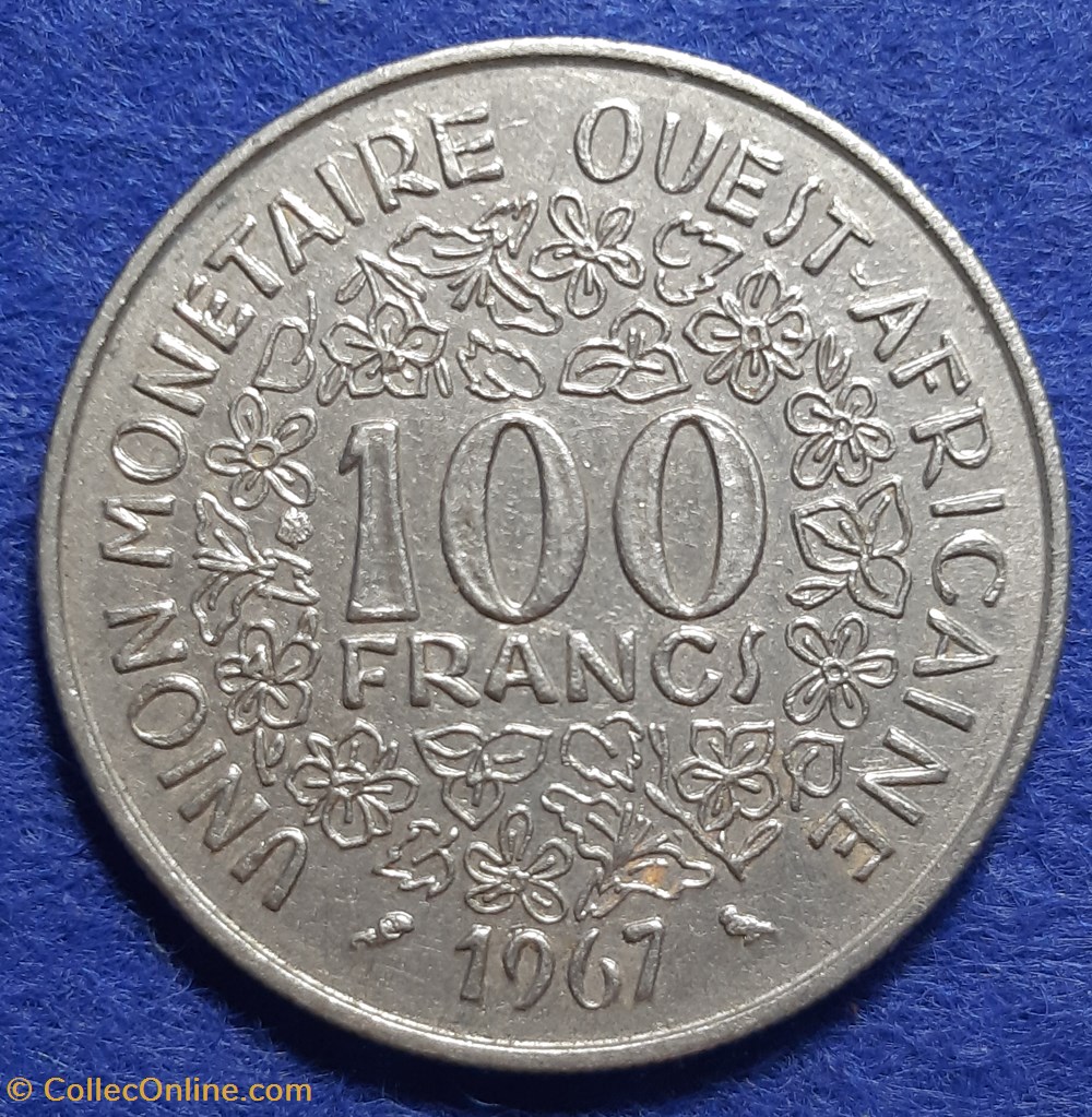 États Afrique de l'Ouest - 100 francs 1967 monnaies monde l etats afrique de ouest 100 francs 1967