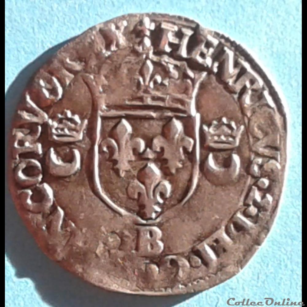monnaies europe medievale france 1549 henri ii douzain aux croissants