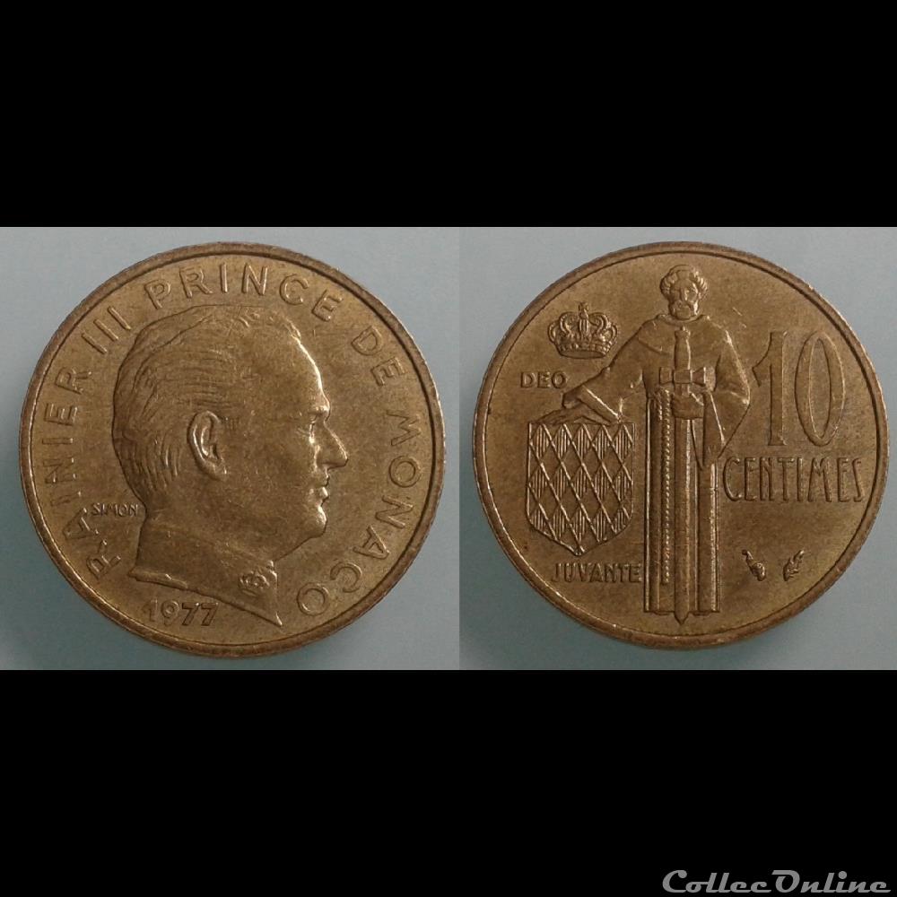 Monaco - 10 centimes 1977 monnaie monde monaco 10 centimes 1977