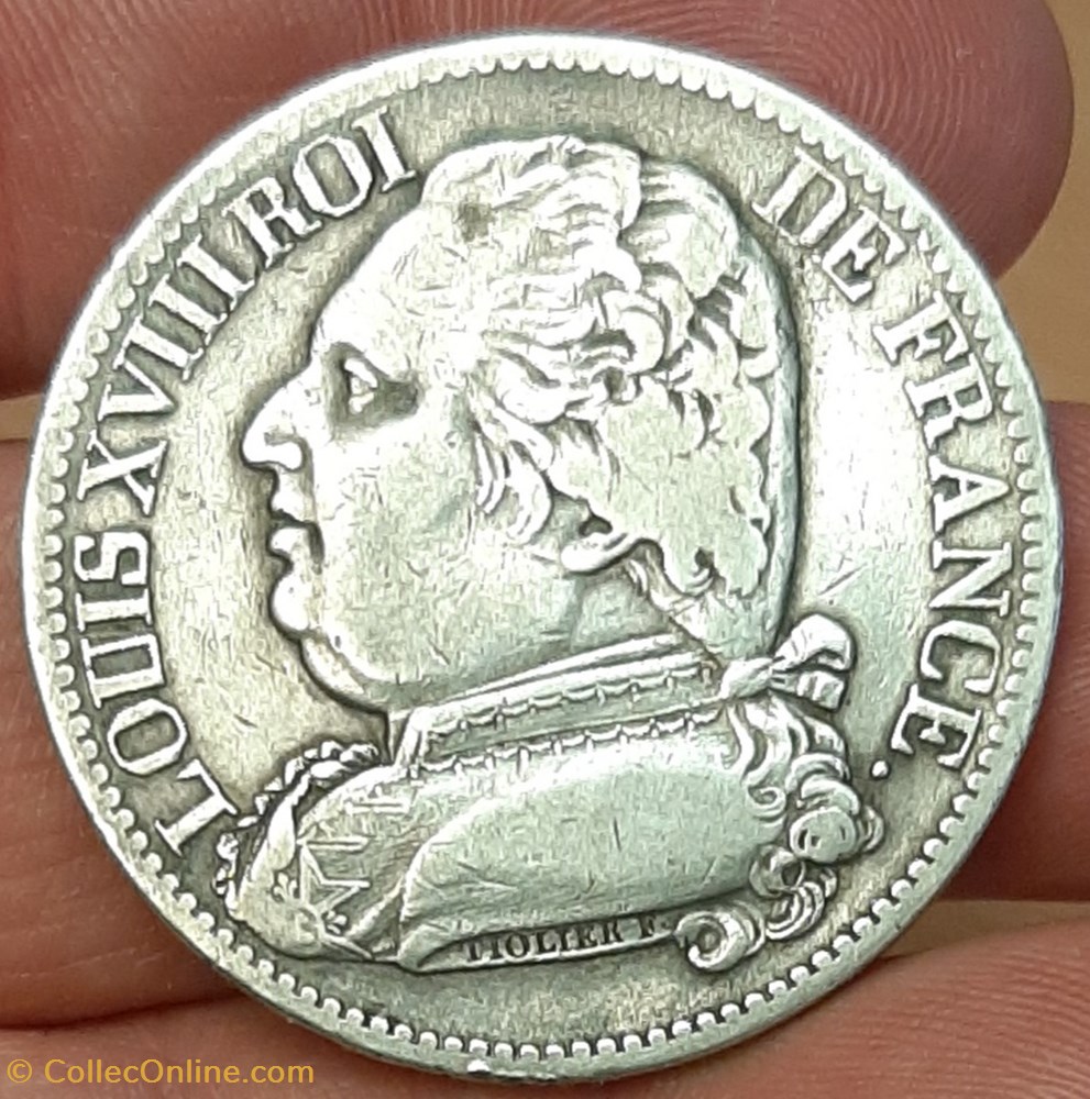 1814 - 5 francs monnaies europe medievale france 1814 5 francs