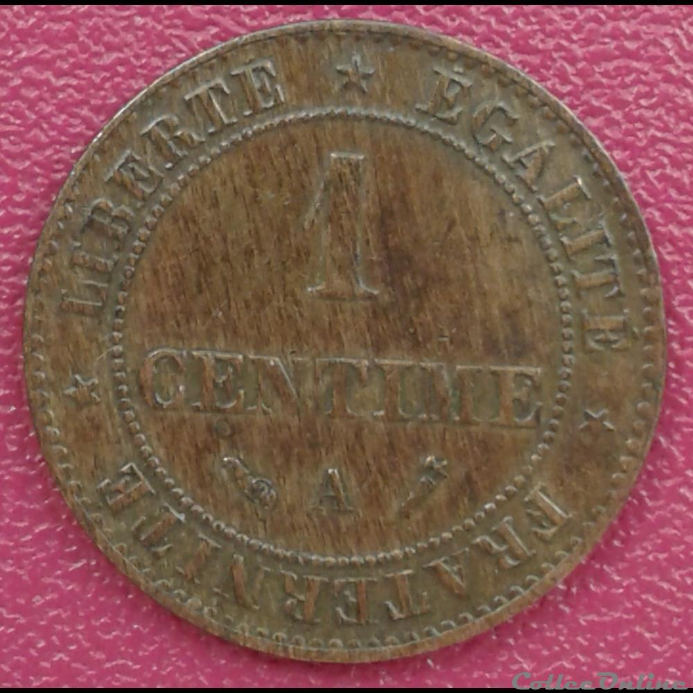 1890 A - 1 centime monnaies france modernes 1890 a 1 centime