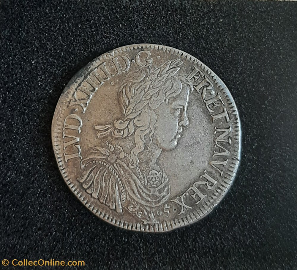 1650 A - Ecu à la mèche longue 2 monnaies france royales 1650 a ecu a la meche longue