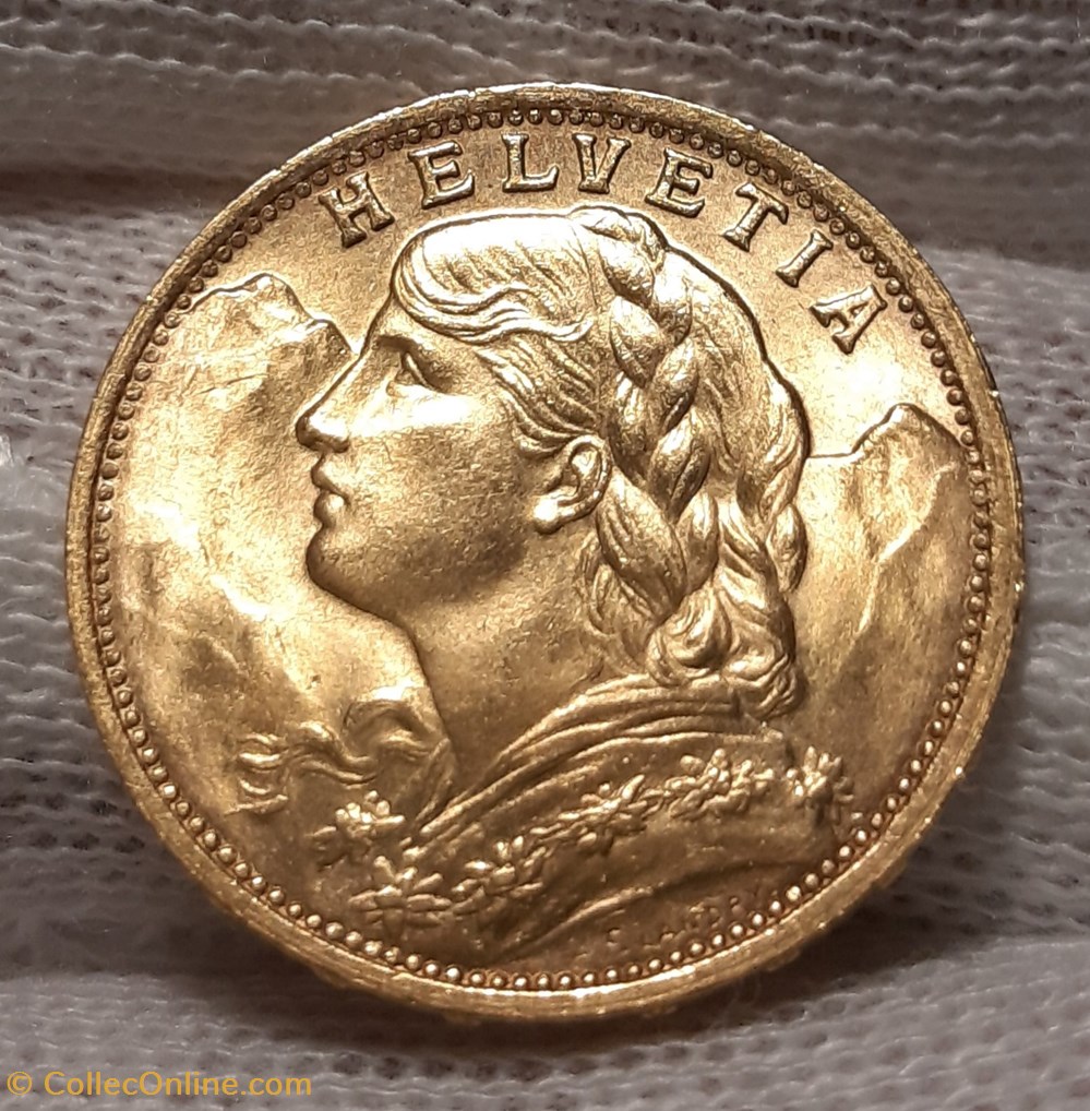 monnaies monde suisse 20 francs or 1927 b