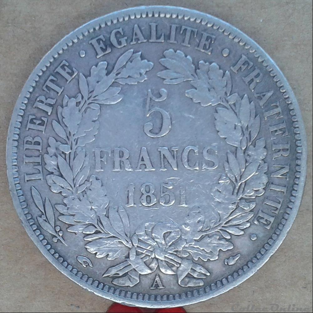 1851 A - 5 Francs monnaies france 1851 a 5 francs